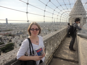 Me, on the roof of Notre Dame de Paris, with the novel Notre Dame de Paris in my hands (more on that in future posts! )